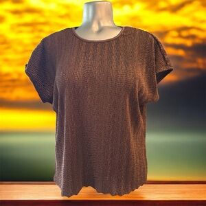 $8 Add-On 💎Vintage Elegant Brown Short Sleeve Top